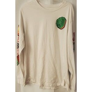 Nike Jordan T-Shirt Men's XXL White Sticker Long Sleeve Graphic Tee 100% Cotton